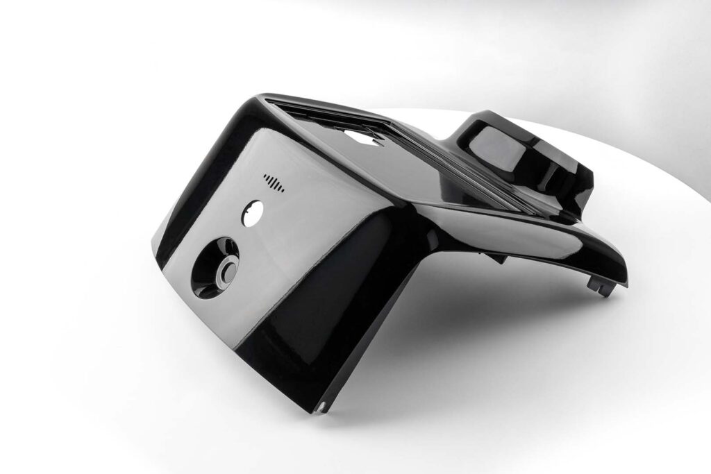 black glossy robot housing part